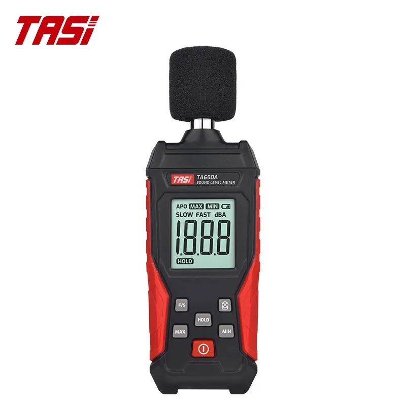

LED IndicatorTASI TA650A Basic Class 30~130dB Noise Meter with Ambient Temperature Digital Sound Level Meter ABS Material