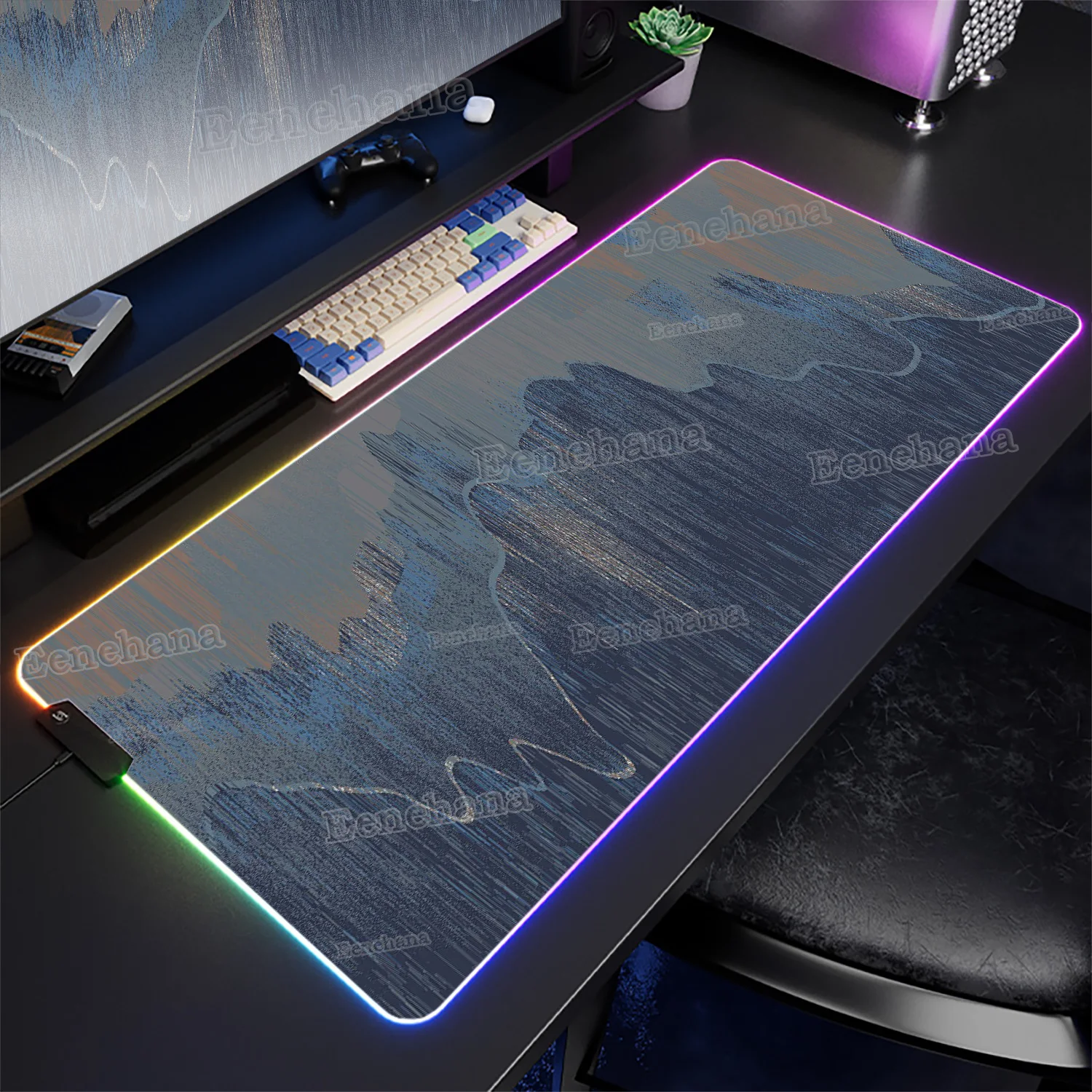 RGB Large Marble Fluid Pattern Mouse Pad HD Print LED Keyboard Laptop Art Gamer Office Desk Mats Backlight PC Gaming Accessories