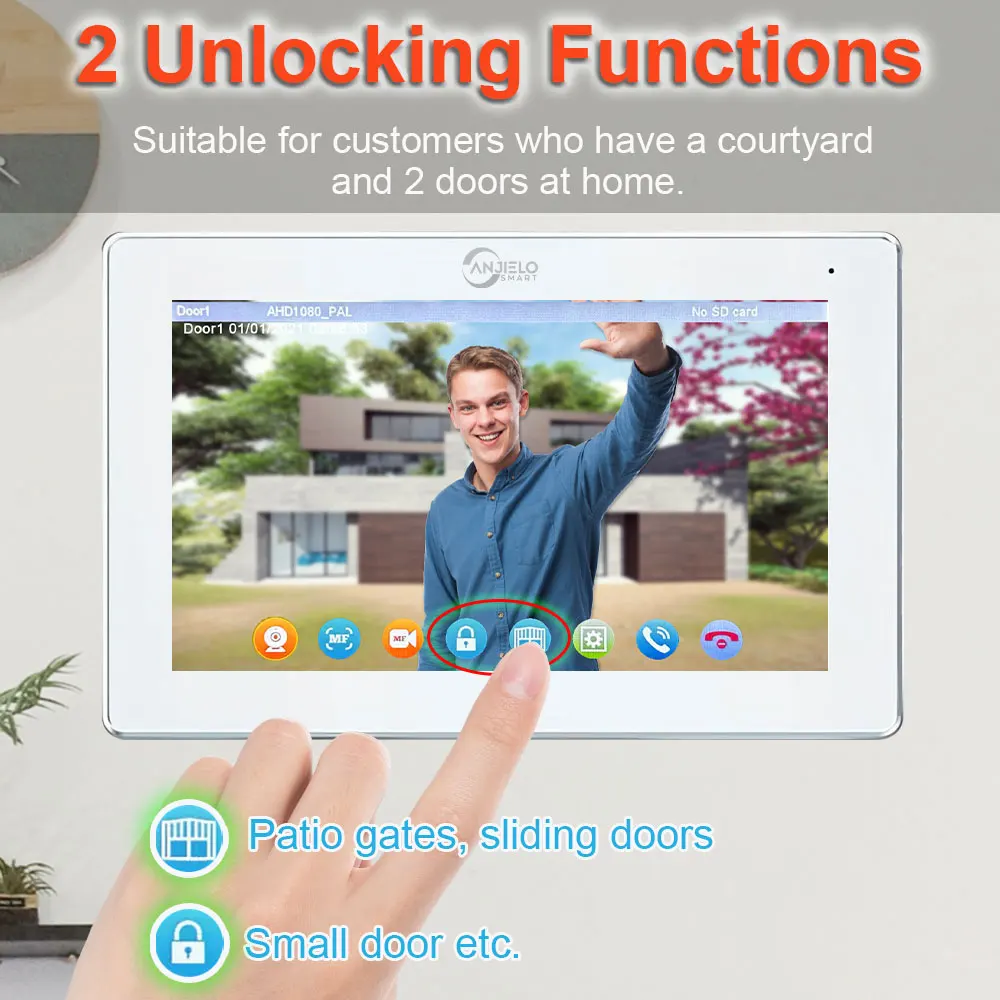 3 Households Wifi Tuya Smart Intercom Video Doorbell for Apartment Building 4in1 Unlock with Fingerprint IC Card