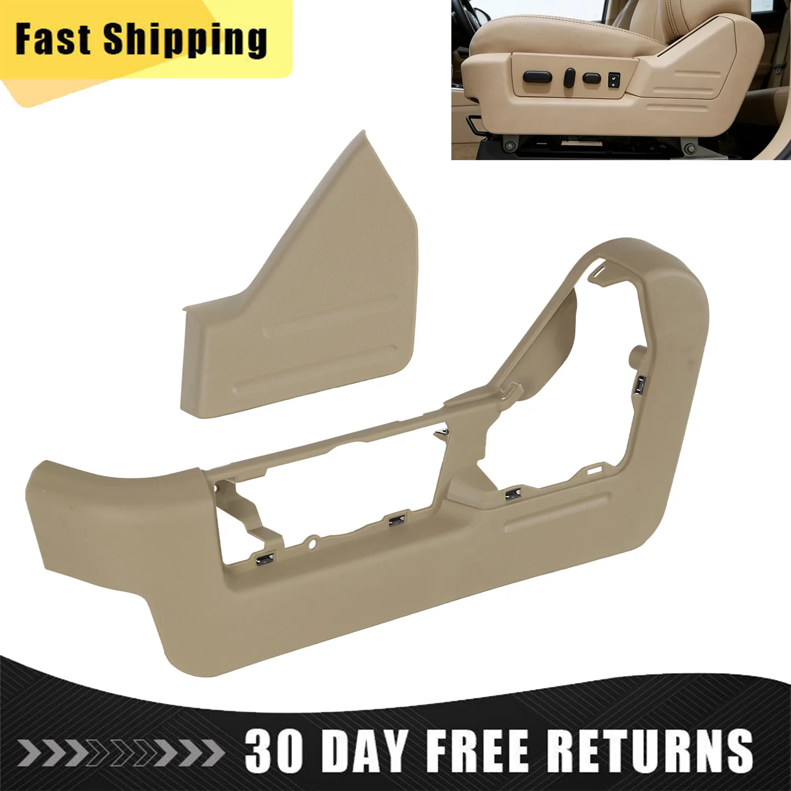 

2PCS For 2009-2014 Ford F150 F-150 Left Driver Side Seat Cover Trim Panel Bezel