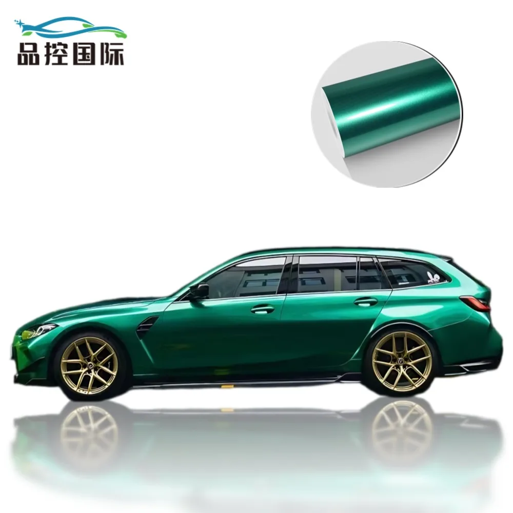 1.52*15M Super Heldere Metallic Smaragdgroene Auto Vinyl Wraps PVC Auto Wrap Vinyl Film Decoratieve Kleur veranderende Film voor Auto