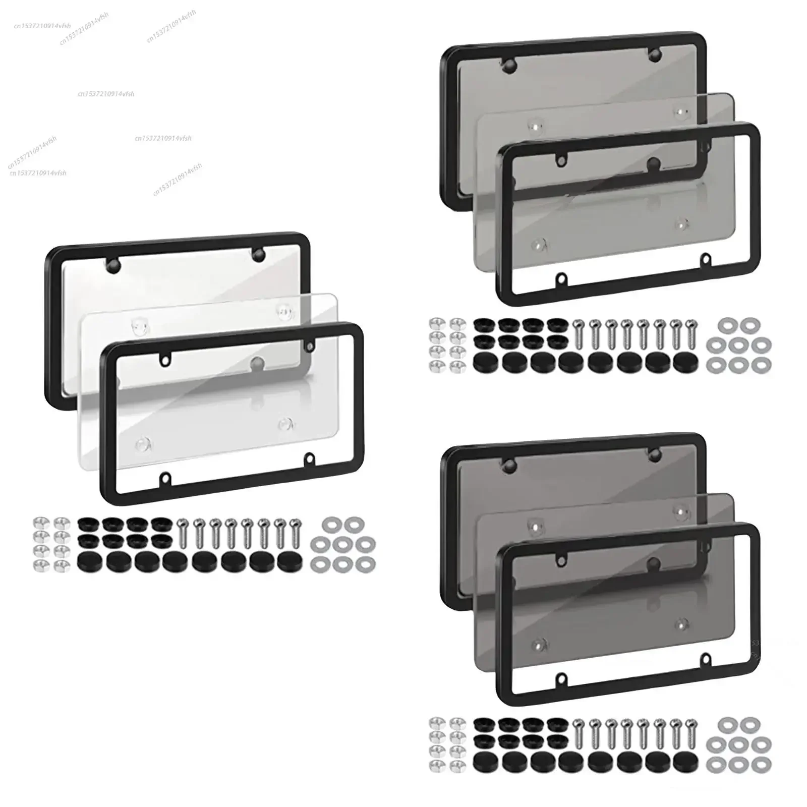 2PCS Universal American License Plate Frame with Screws Number Plate Car Plate Frame 6Inchx12inch for Motorcycl
