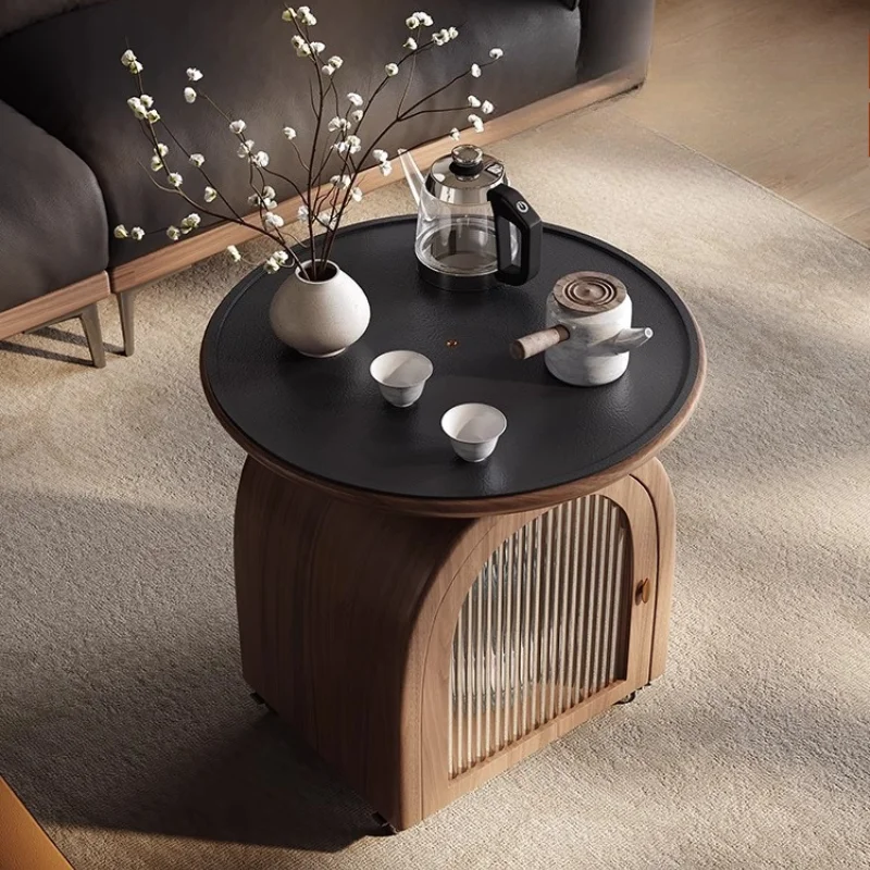 

Medieval style movable kettle integrated small apartment living room household balcony tea table