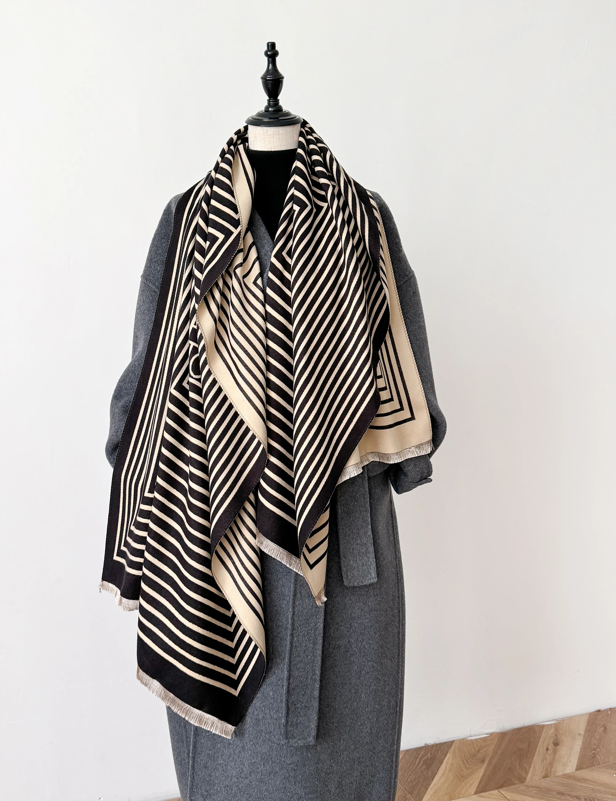 

2024, зимний женский кашемировый шарф, толстые теплые шали из пашмины, жаккардовое женское одеяло с цветочным принтом, Echarpe Bufanda, женское новое