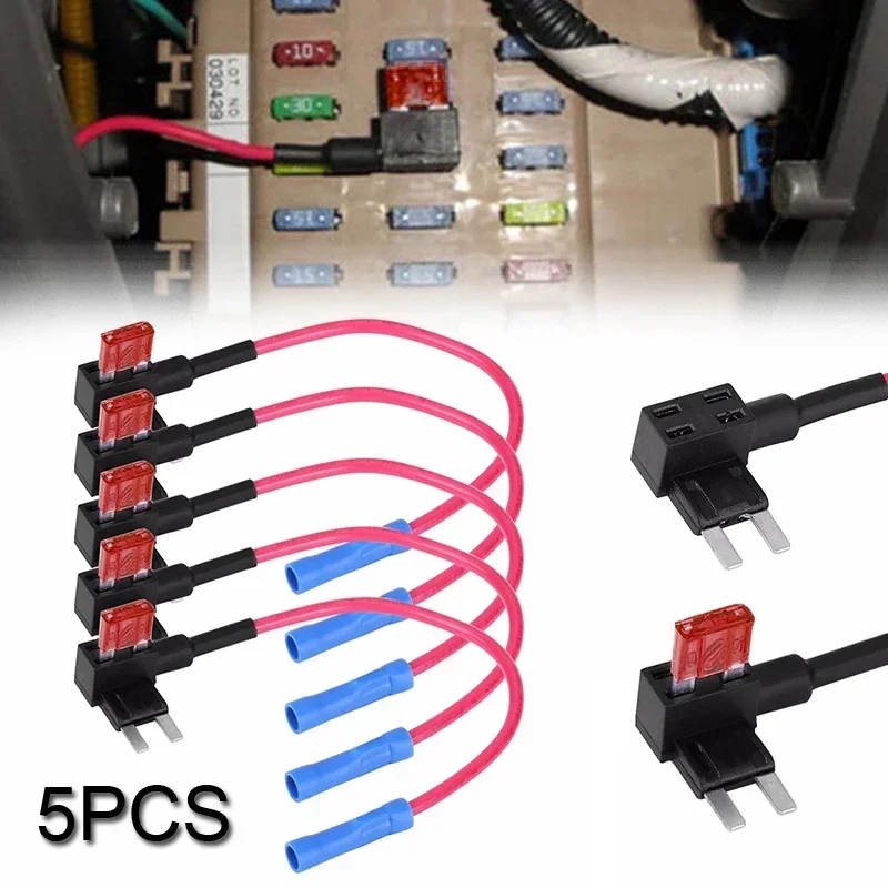 5Pcs Auto Sicherung Box Hinzufügen EINE Schaltung Mini Klinge Sicherung Splice Halter ATM APM Zurück Sicherungen Tap 12V schmelzsicherungen Alarm Zubehör Sicherung Halter