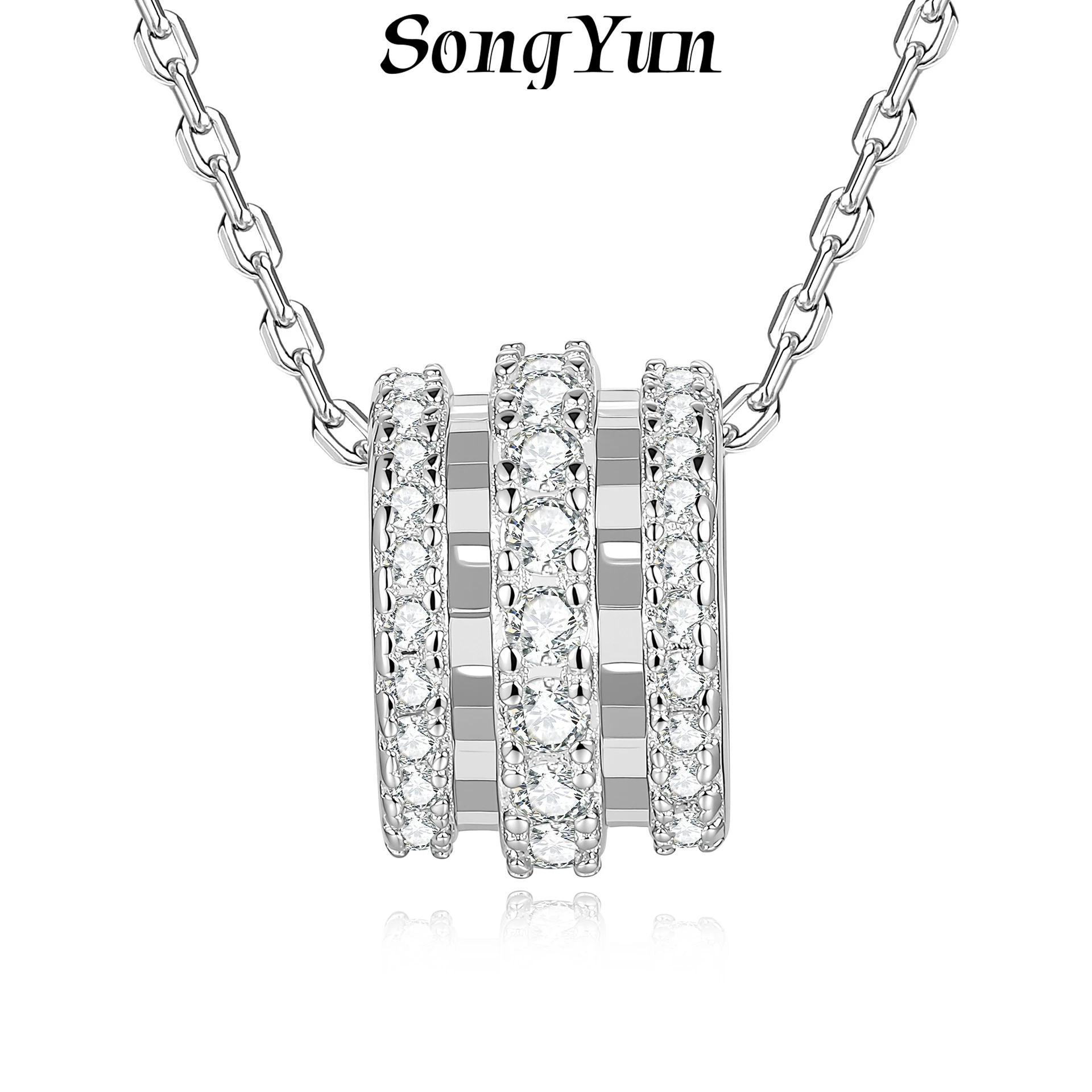 SONGYUN Moissanite Diamond Jewelry S925 Sterling Silver Waist Shaped Necklace Women Fashion Niche Ins Style