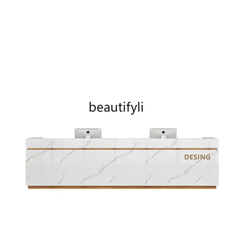

Company front desk reception cabinet modern beauty salon bar counter cashier training institution advanced sense