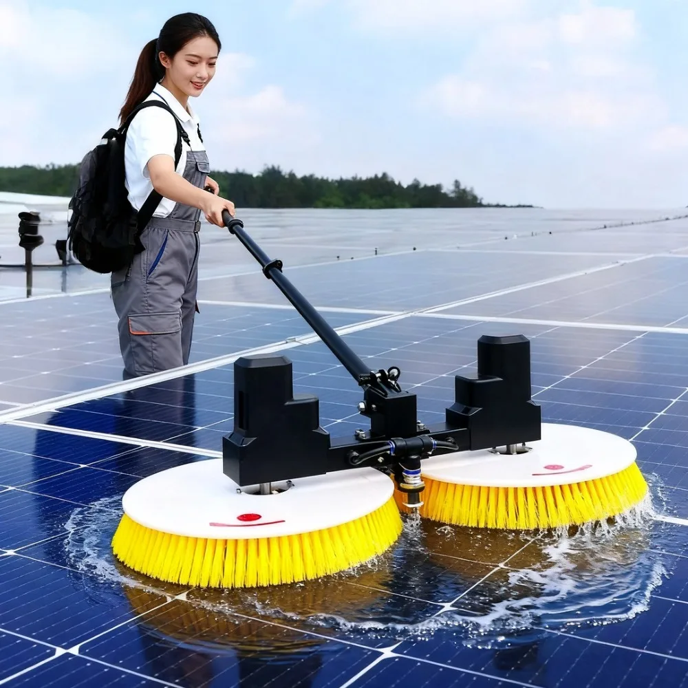 Solar Panel Cleaning Robot – Double‑Head Electric Brush for PV Panel Maintenance