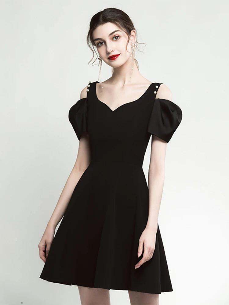 

Элегантная черная юбка А-силуэта для женщин: на каждый день, на день рождения, для вечеринок, повседневная, класса люкс, простая, короткая, с коротким рукавом