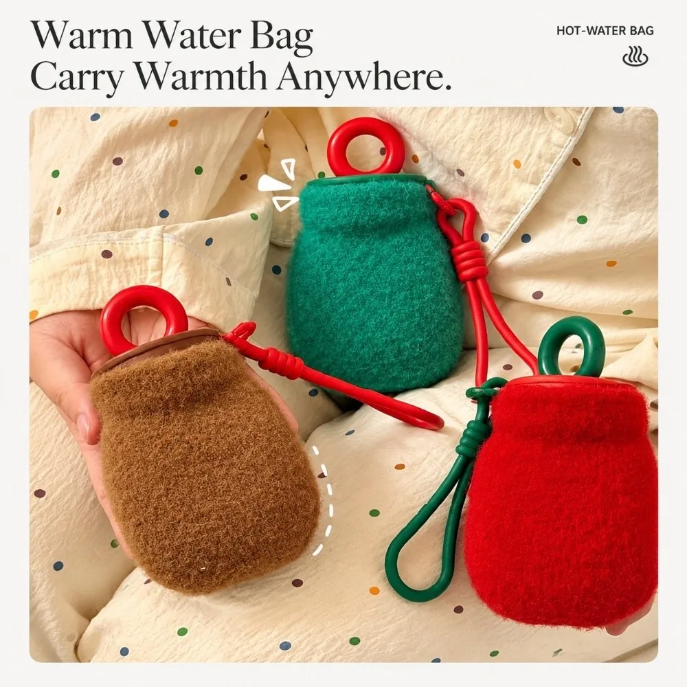 Ins PVC Hot Water Bottle 140ml With Removable Cover Hot Water Bag Refillable Hand Warmer Winter