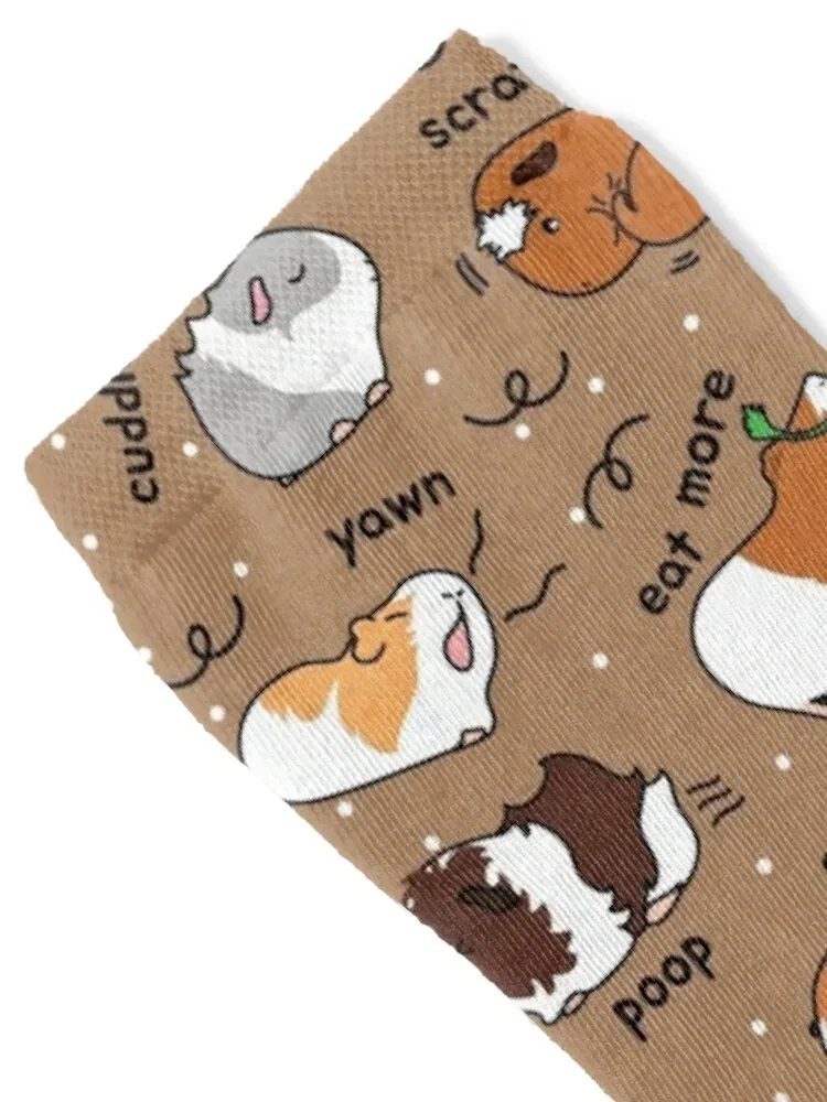 Guinea Pig Daily To-Do List - Brown Background Socks summer ankle Socks Men's Women's