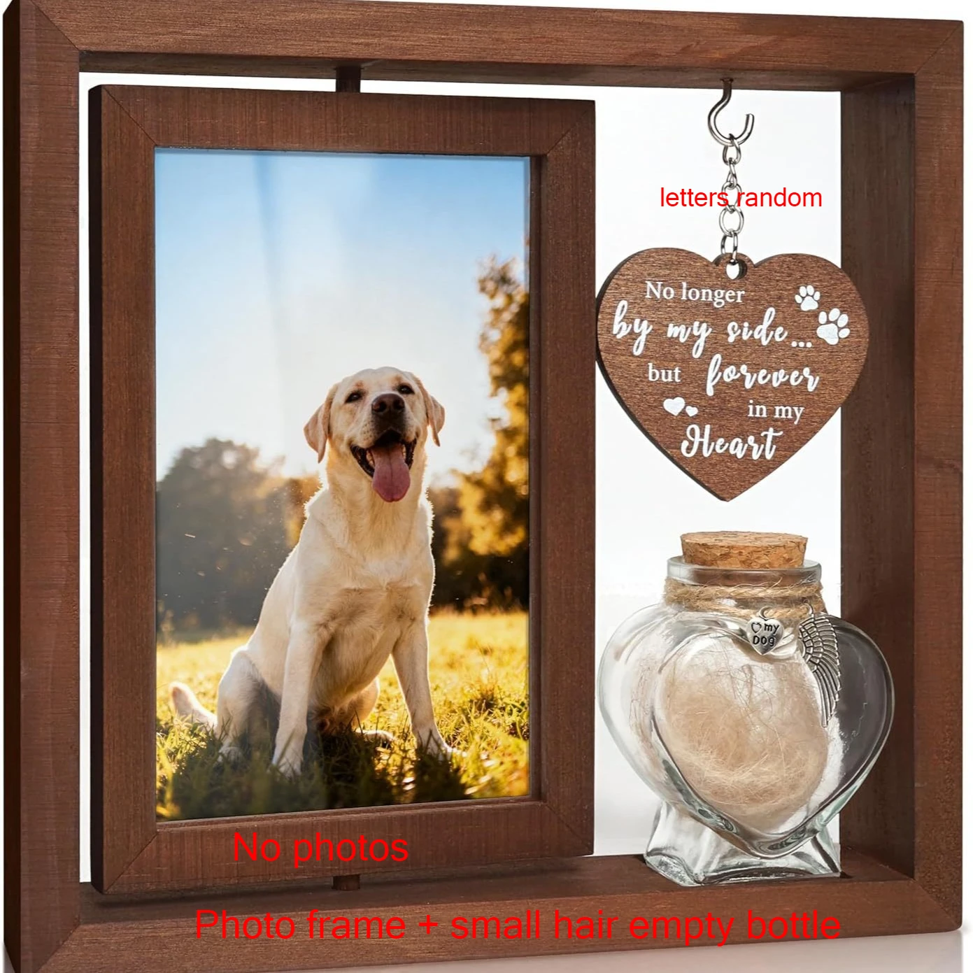 Pet Memorial Wood Frame Ashes Storage Set