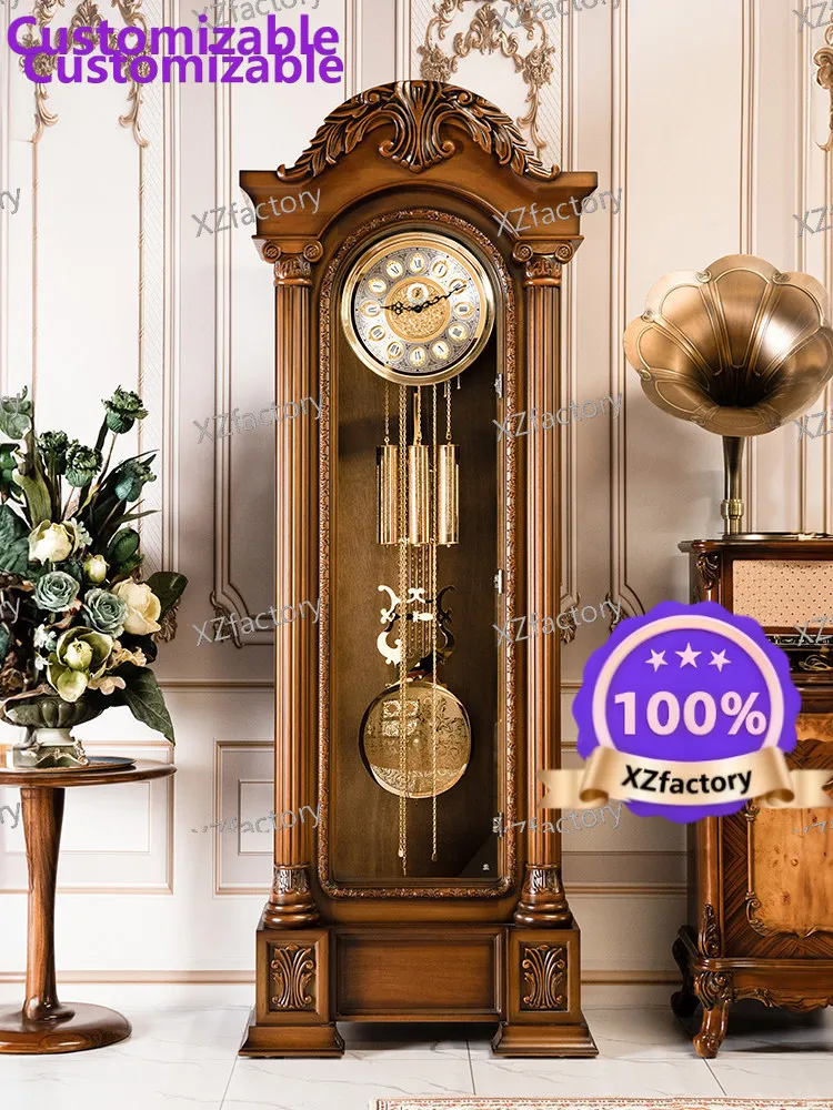 Factory Direct 2026 Top RatedHelmler movement floor clock living room home American light luxury seat clock vertical seat clock