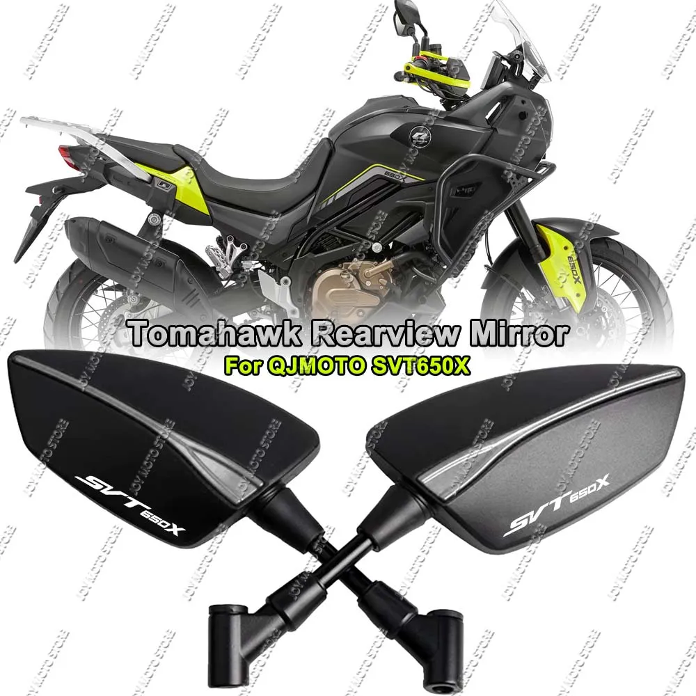 

For QJMOTO SVT650X svt650x Universal CNC Aluminum Tomahawk Rearview Mirrors 8mm 10mm Motorcycle Side Mirrors