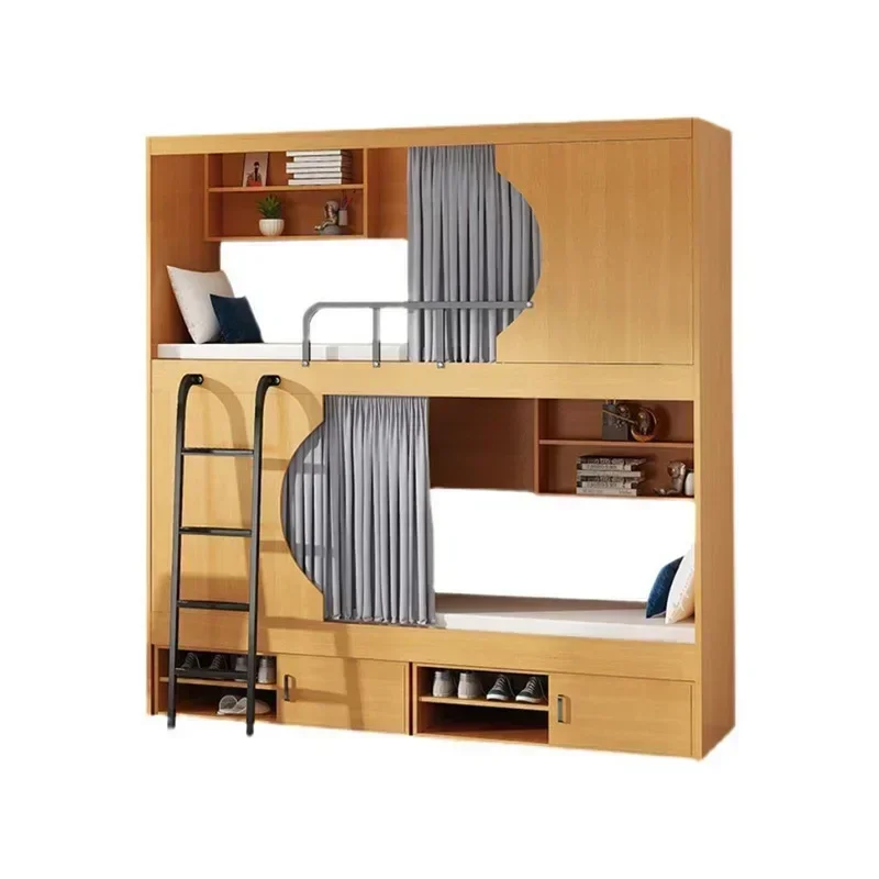 Space Capsule High and Low Bed School Solid Wood Simple Adult  Youth Hostel Bunk Bed Apartment All Inclusive Bed