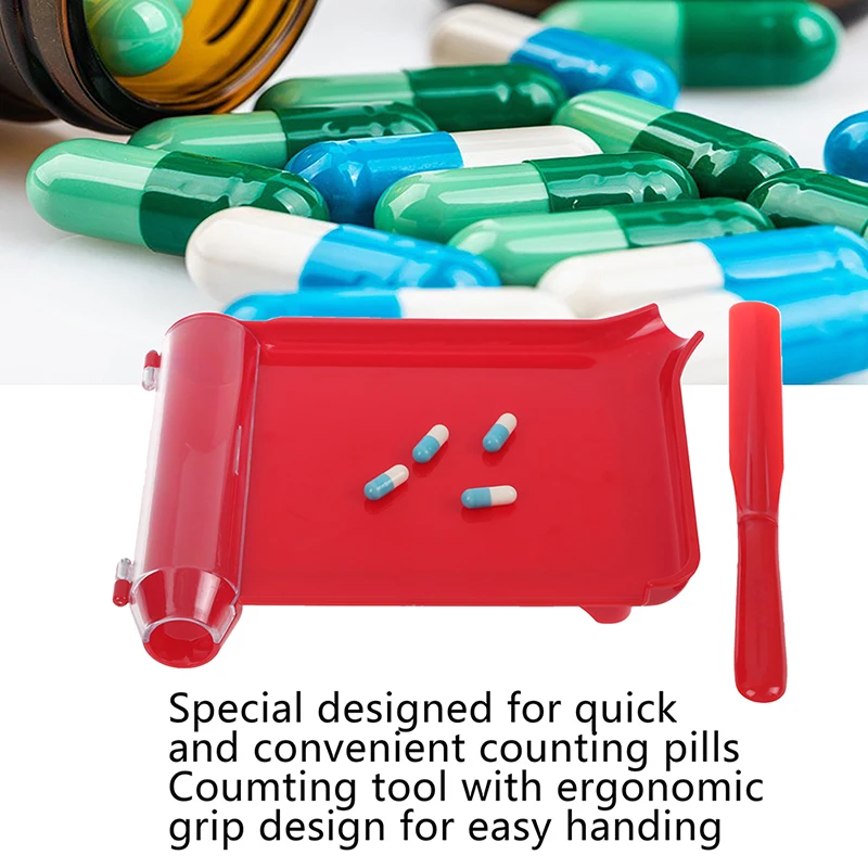 Pills Counting Tray Counter Dispenser Pharmacy Spatula Doctor Pharmacists Tool