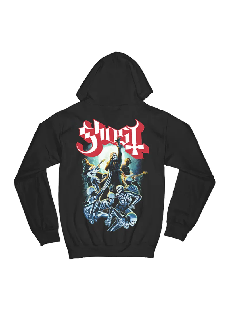 

Мужская толстовка на молнии Ghost Band Heavy Metal Rock Skeleton American Sle, свободного кроя, из хлопка, молодежный тренд