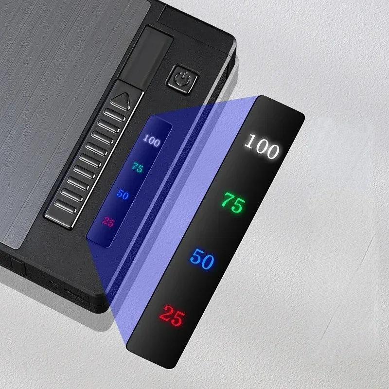 Double Arc Metal Cigarette Case Rechargeable Windproof Lighter Packs Full Pack of Cigarettes 20 PCS 10PCS Mens Gift