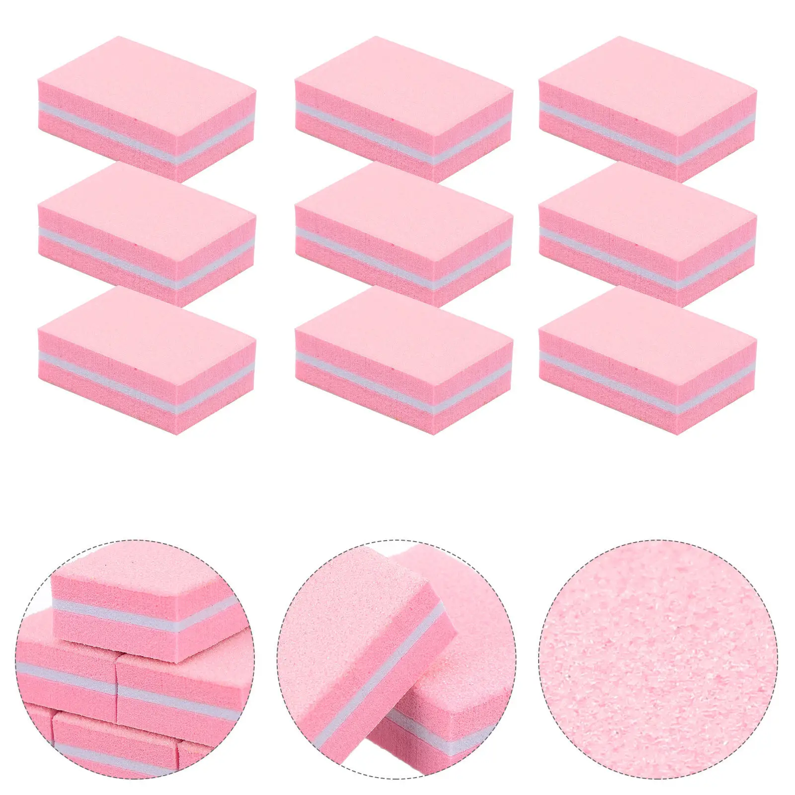

50Pcs Nail Sponge File Blocks Portable Manicure Polishing Tools for Natural Artificial Nails Smooth Edge Filing Nail Care Kit