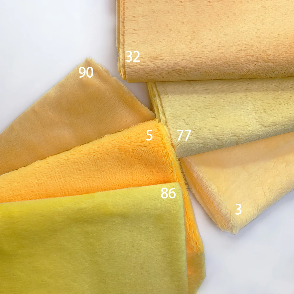 

5mmyellow soft and smooth short plush fabric45x50cm artificial fur polyester fiber fabric DIY clothing plush doll cloth doll fur