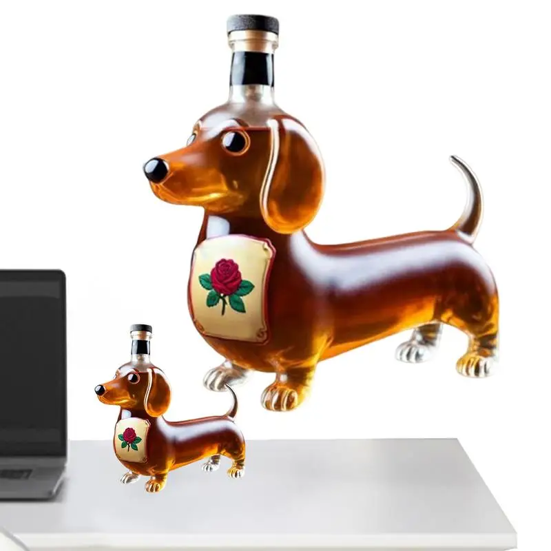 

Dachshund Dog Whiskey Bottle Transparent Wine Container Dispenser unique red wine decanter Collectible For Liquor