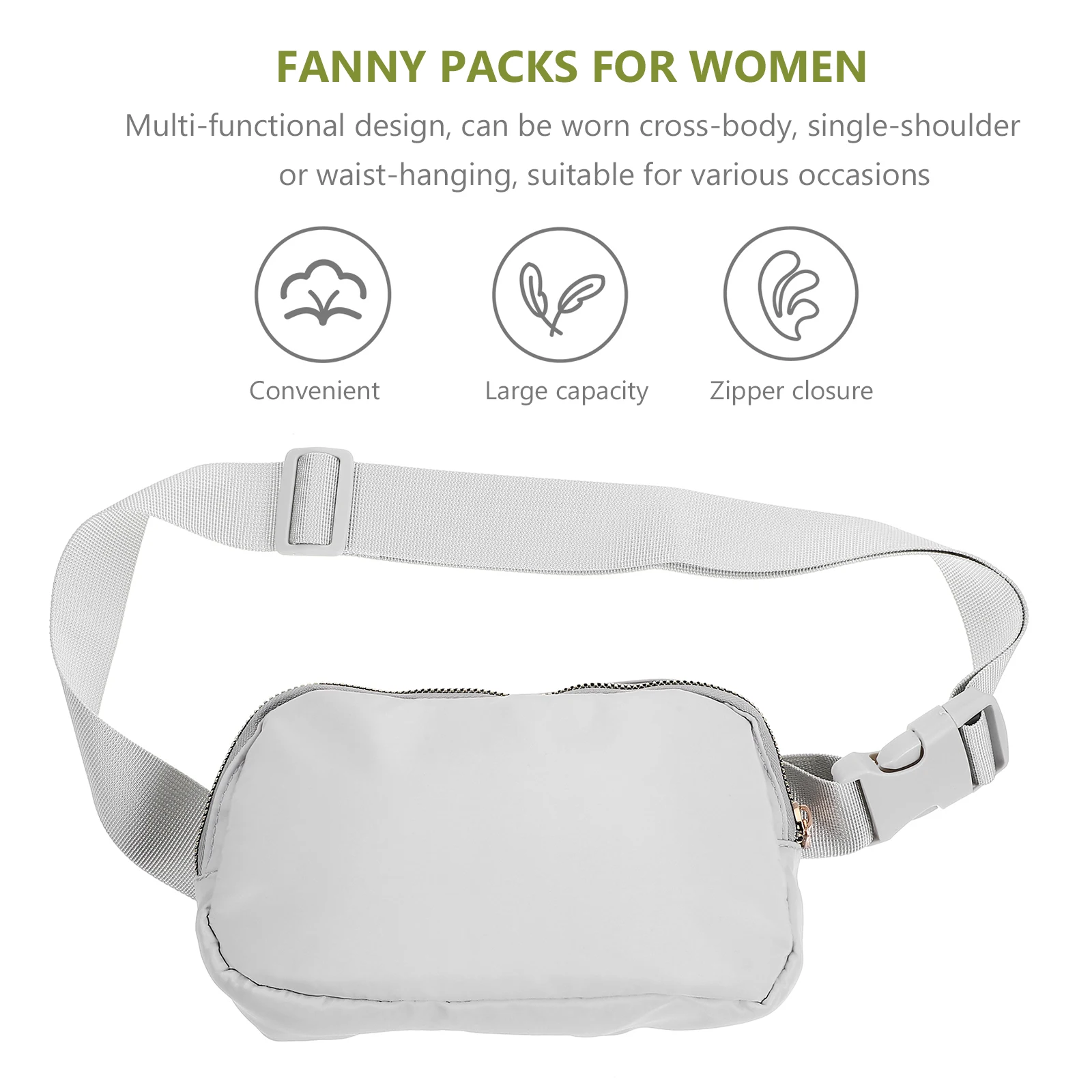 Bag for Running Oxford Cloth Crossbody Fanny Pack Multi-Pocket Adjustable Belt Pouch for Travel Sports Outdoor Daily