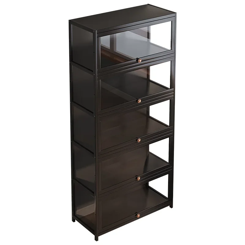 

Living Room Bookcase Shelves Floor Stand Storage Organizers Container Black Tall Bookshelf Cabinet Sujeta Libros Home Furniture