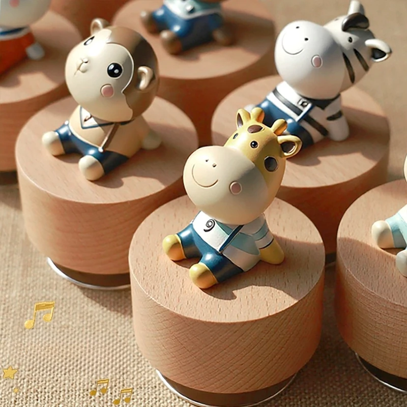 Cute Animal Clockwork Rotating Music Box Super Cute Octopath Box Sky City Children's Boyfriend Creative Gift Birthday Gift