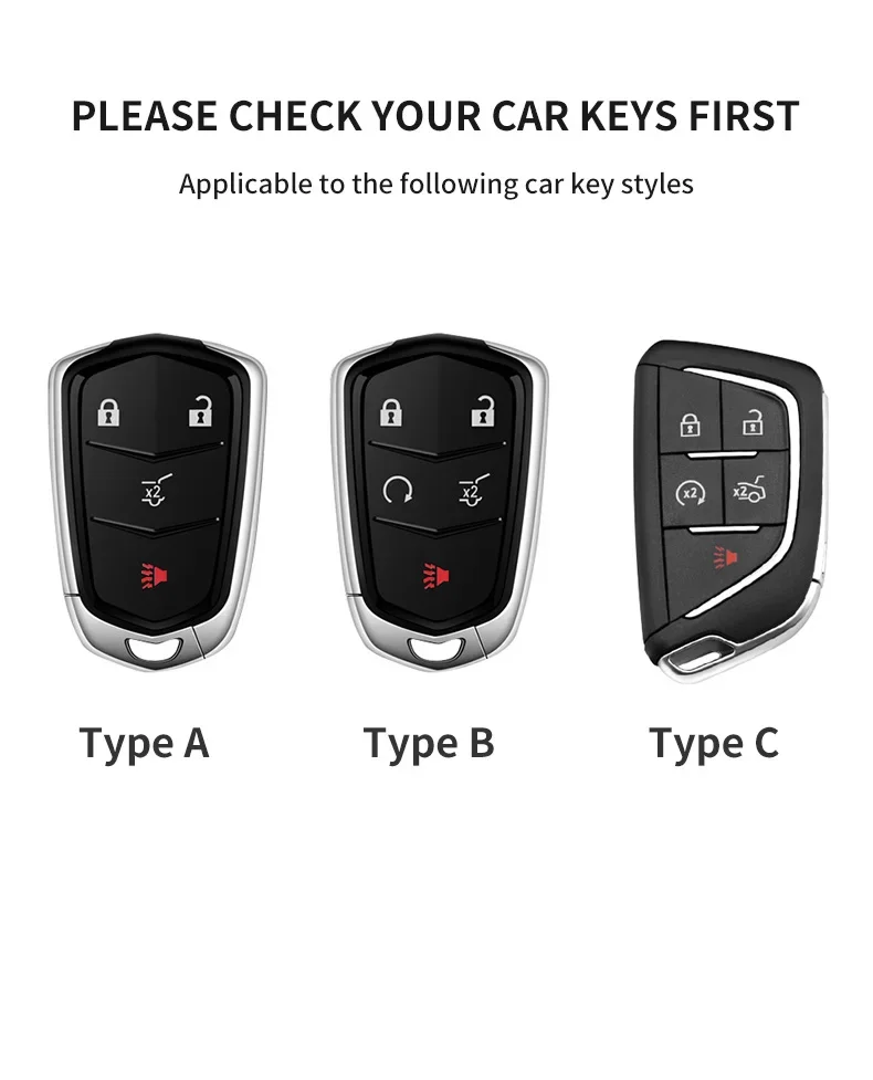 Leder Auto Schlüssel etui Abdeckung für Cadillac ct4 ct5 ats ct6 cts dts xt5 escalade esv srx sts xts xt4 28t elr Autos chl üssel Zubehör – Detail 1