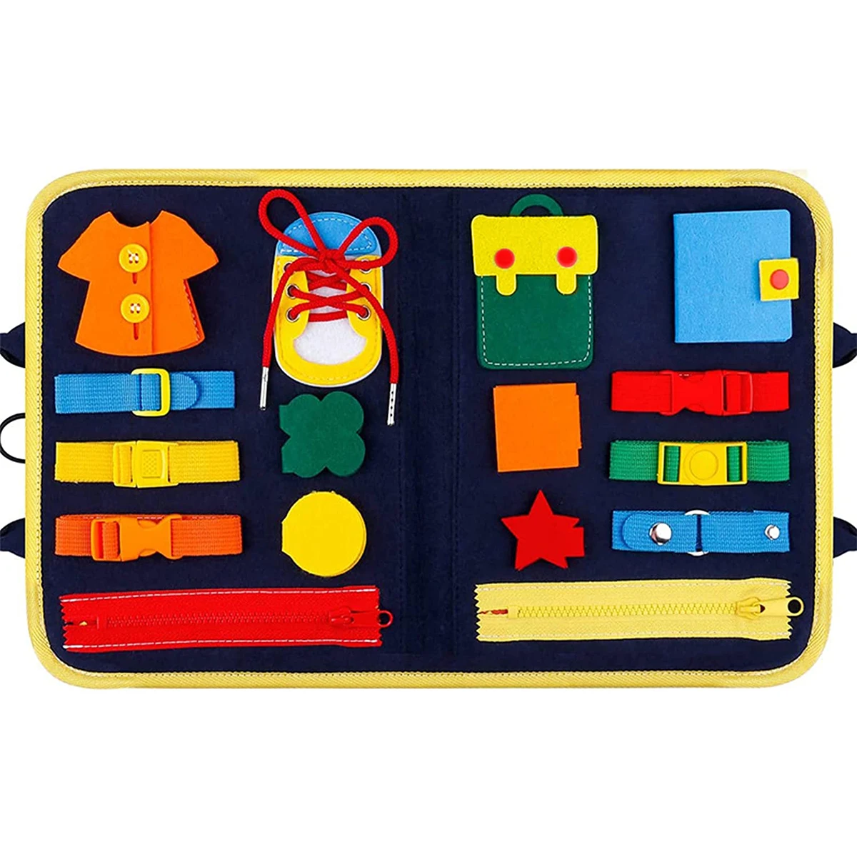 

1 Set DIY tools Inspired Busy Board Learning Toy Quiet Book Felt DIY Early Education Toys for Kids Dress up And Button Ski