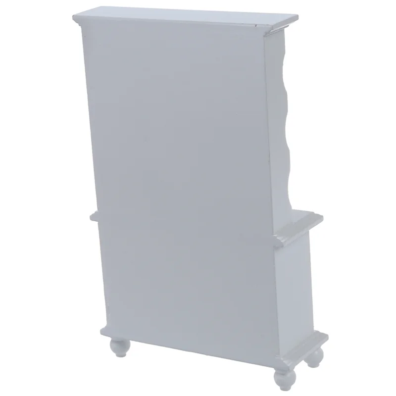 ABUM-2X, 1/12 poppenhuis miniatuurmeubilair multifunctionele houten kast boekenkast wit