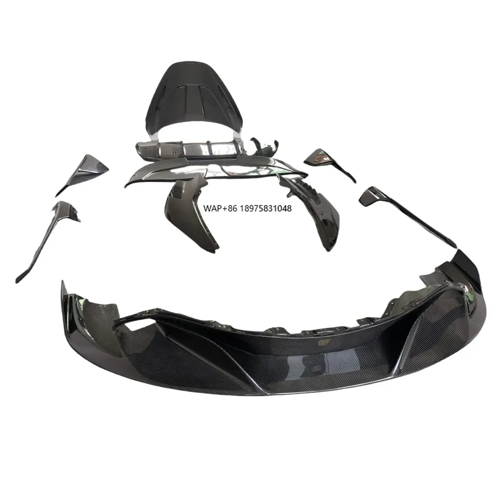 Upgrade for 720SRy Style Body Kit with Carbon Fiber Front Lip Rear Lip Side Skirts Rear Wing Mudguard Hood