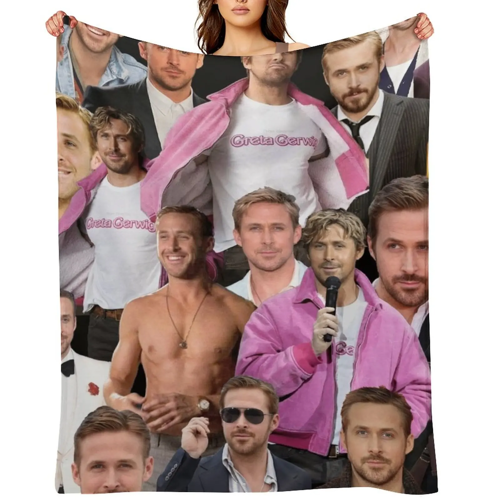 

HIGH QUALITY ryan gosling photo collage Throw Blanket Softest for sofa Vintage halloween Blankets