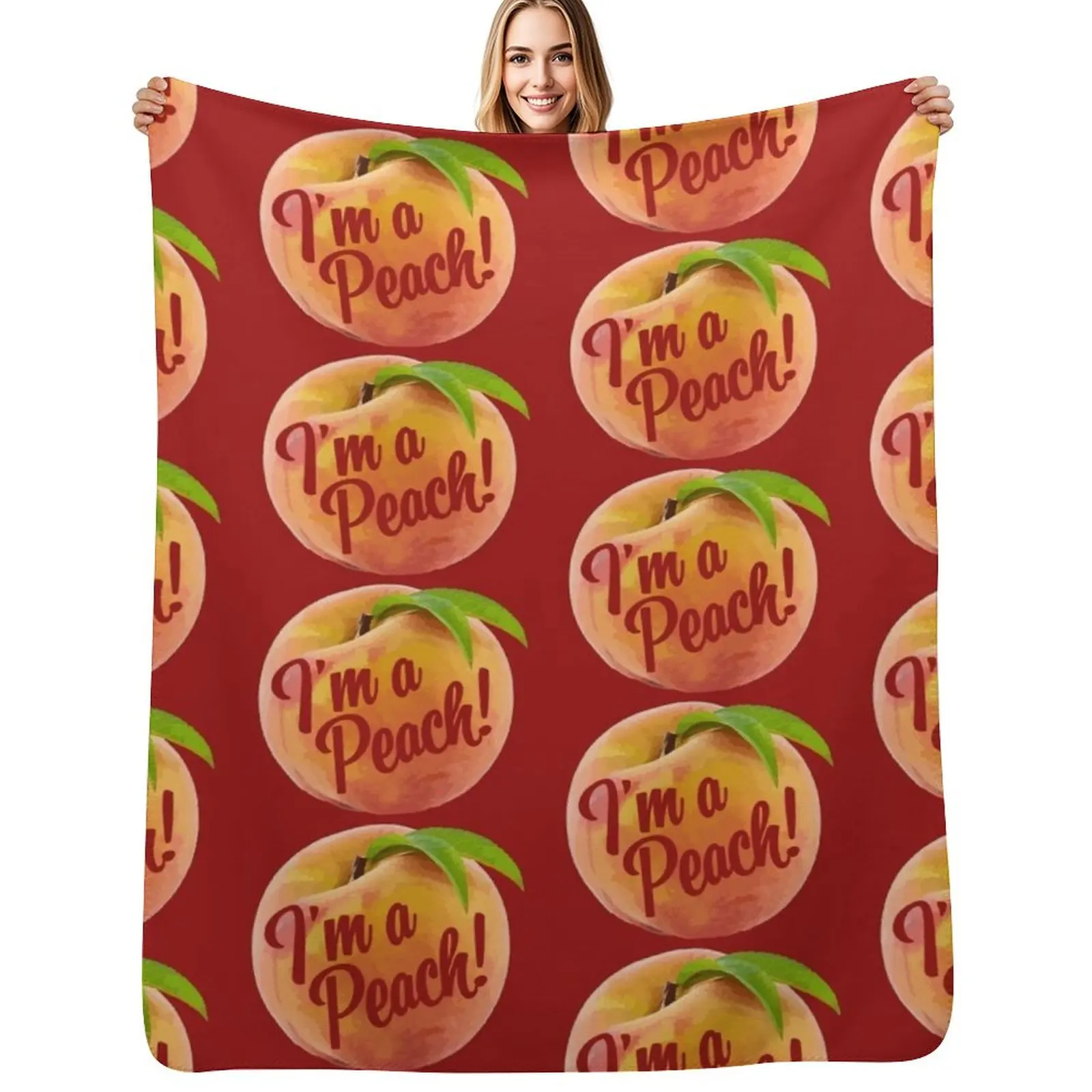 I'm a Peach Throw Blanket Vintage Stuffeds funny gift Soft Beds sofa bed Plaid on the sofa Blankets
