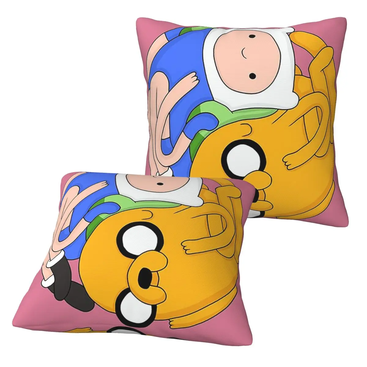 Adventure Camp Jake And Finn 2 pcs Square Pillowcase Pillow Cover Cushion Zip Decorative Comfort Throw Pillow for Home Sofa