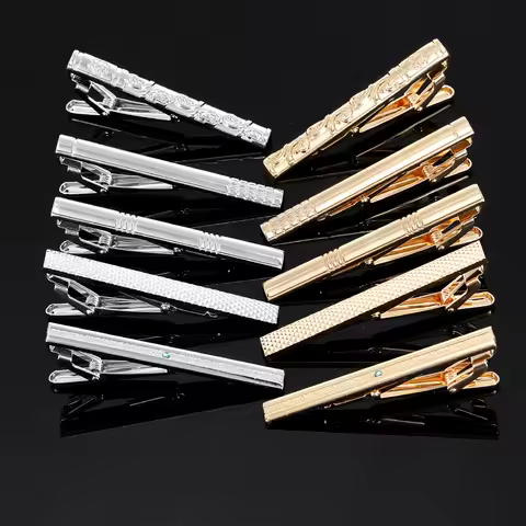 Funny 5 Styles Golden And Silvery Tones Pretty Pattern Design Tie Clip Mens Formal Party Jewelry Accessories