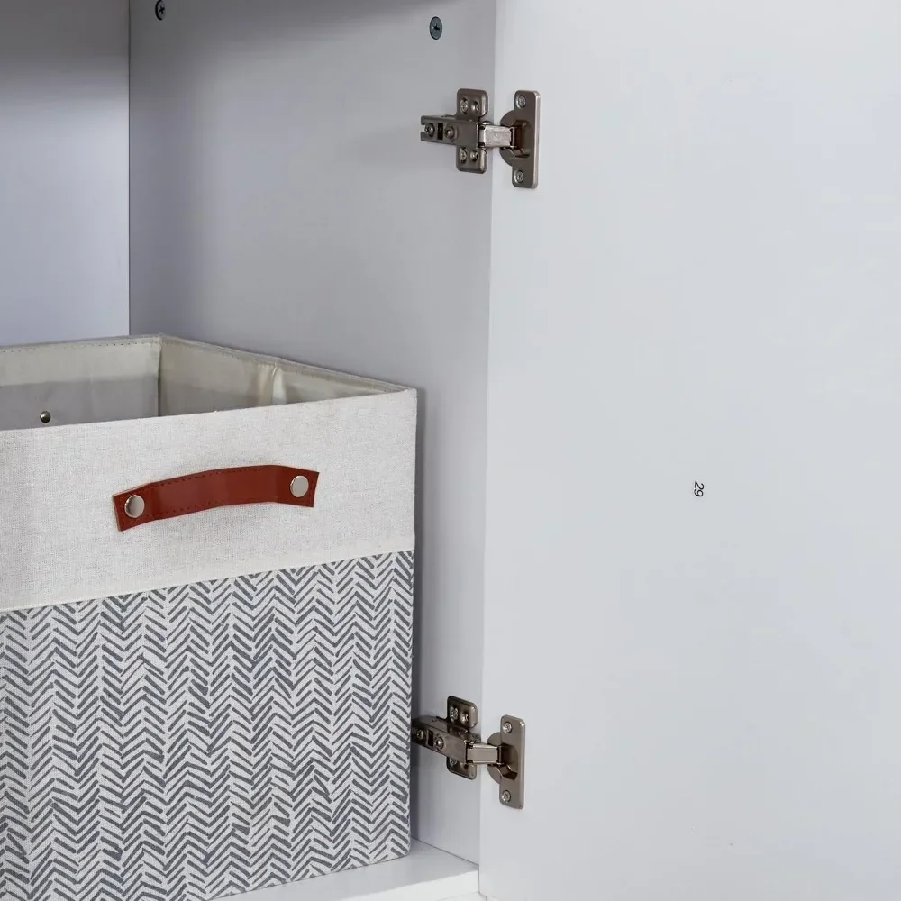 74.2"H White Wood Wardrobe Closet Armoire Freestanding Closet Cabinet for Bedroom Bathroom Clothes Storage Closet Wardrobe image 5