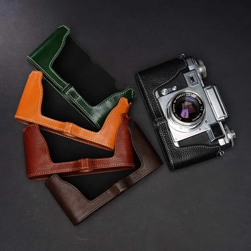Genuine Leather Handmade Camera Half Case Camera Bag Design for  ZEISS IKON CONTAX iiiA IIA