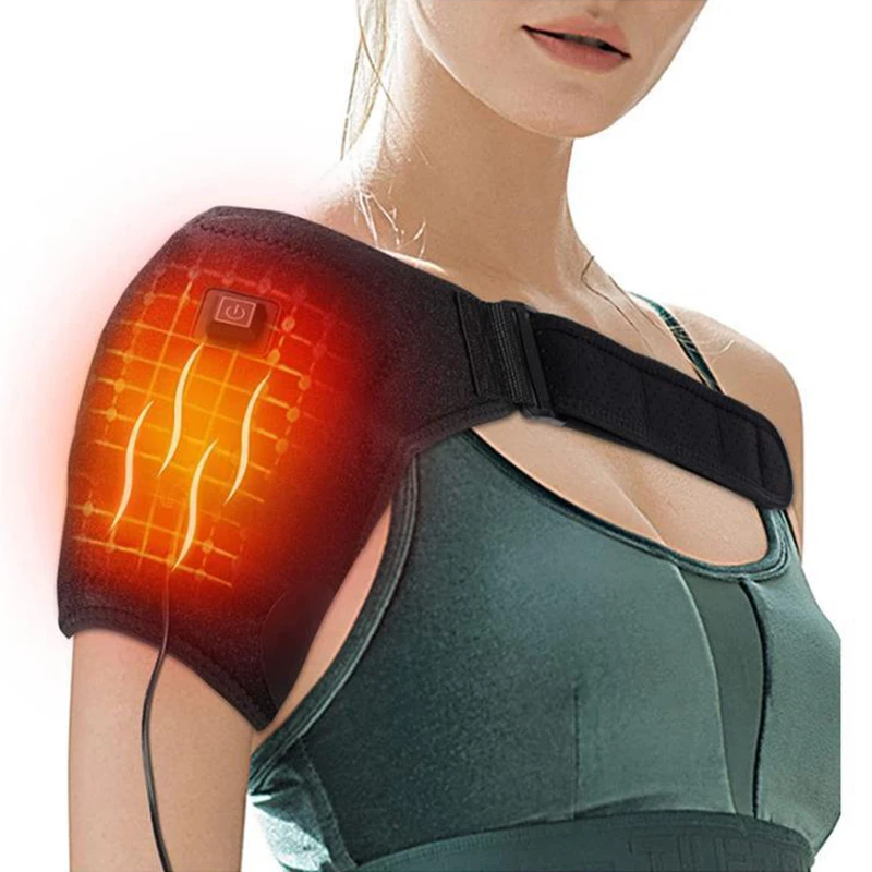 Electric Heating Heated Shoulder Brace Wrap Shoulder Massage Support Belt Strap for Arm Shoulder Fitness Brace Keep Warm