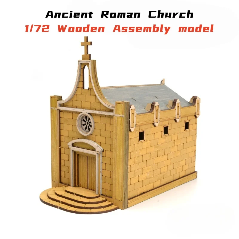 

1/72 Scale Ancient Roman Church Wooden Model Kit DIY Assembly for Display and Scene Building
