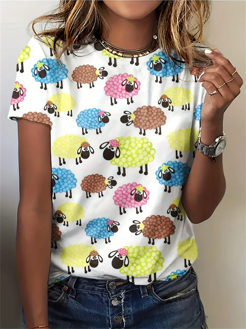 

Women's T-Shirts Cartoon Cat Fashion Top Tee 3d T-Shirt Harajuku Casual Short Sleeve O-Neck Oversized Female Clothing