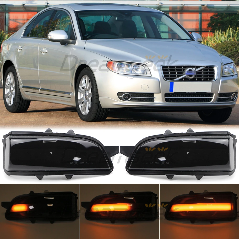Smoke Lens LED Side View Mirror Dynamic Turn Signal Light for Volvo S80 S40 C30 C70 V40 V50 Sequential Blinker Indicator Lamp