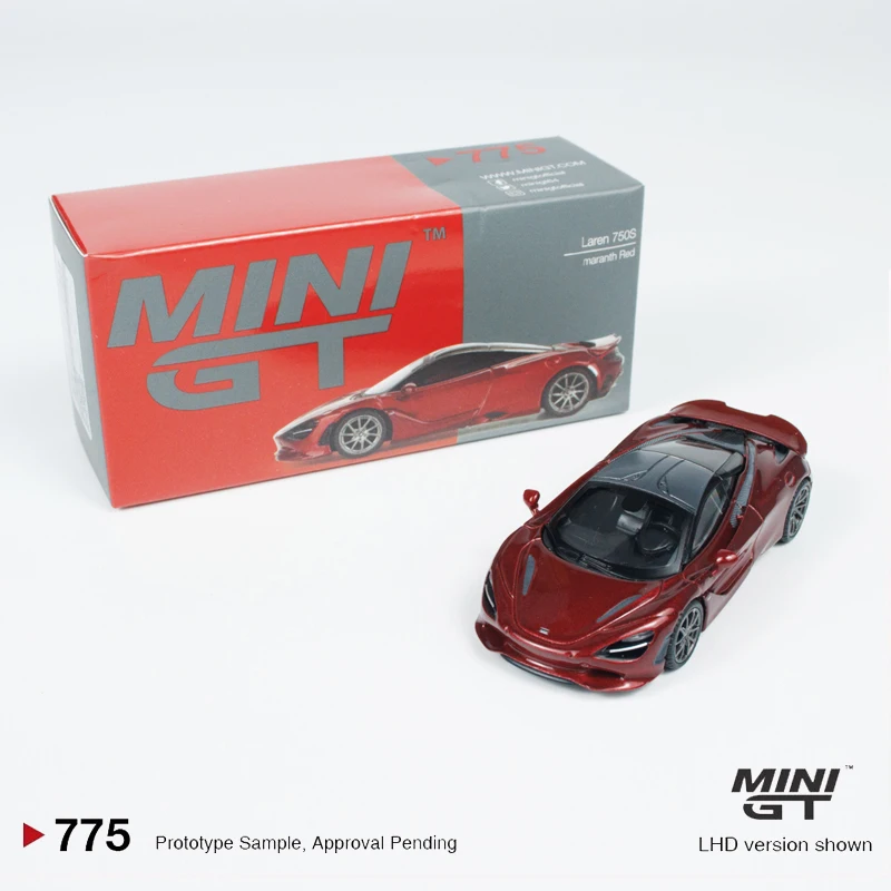 MINIGT 1:64 Amaranth Red 750S alloy car model 775