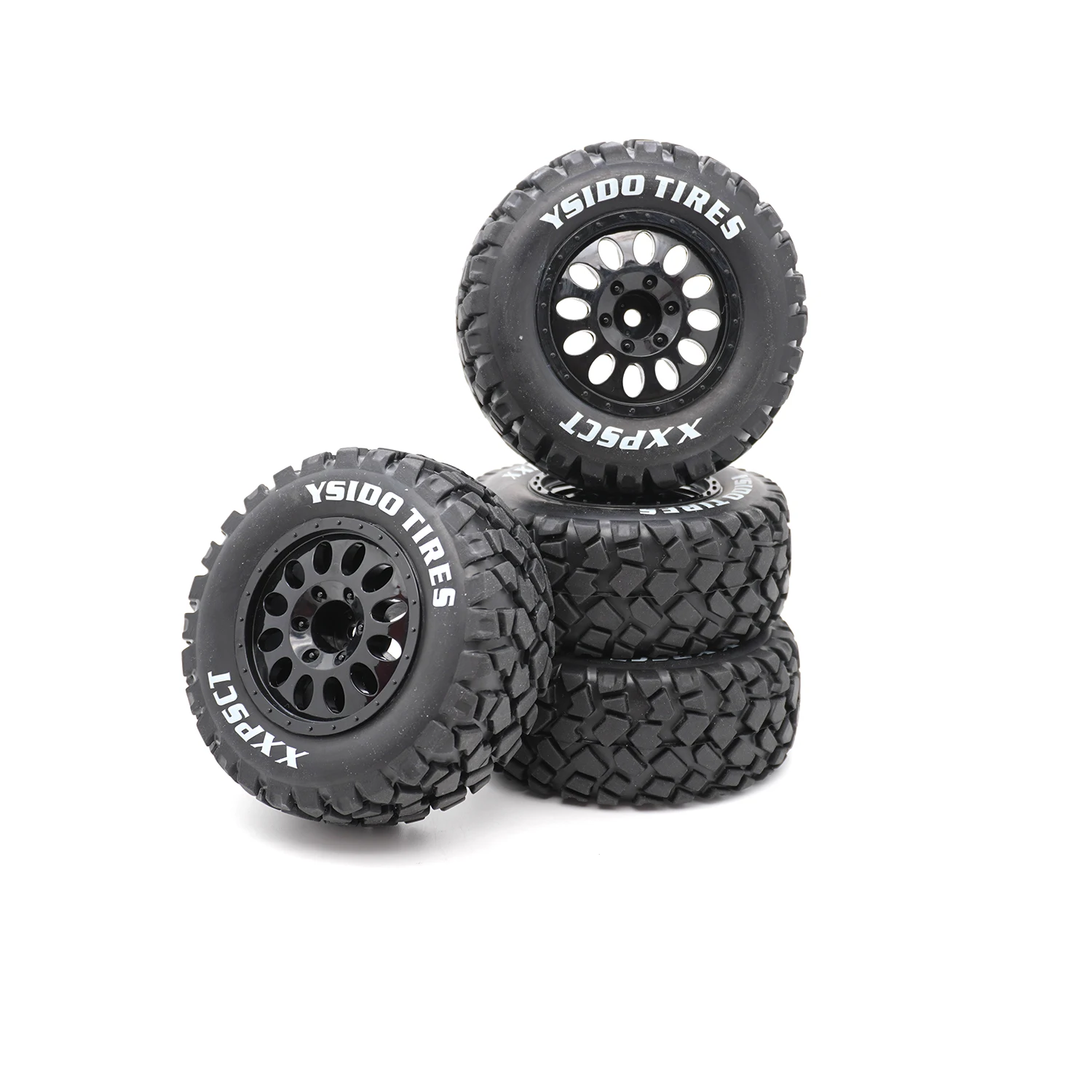 4 Stück 110 mm Vorder- und Hinterräder Reifen 1/10 Short Course LKW-Reifen für TRAXXAS Slash ARRMA Senton HuanQi 727 Vkar 10sc SCTX10 HPI