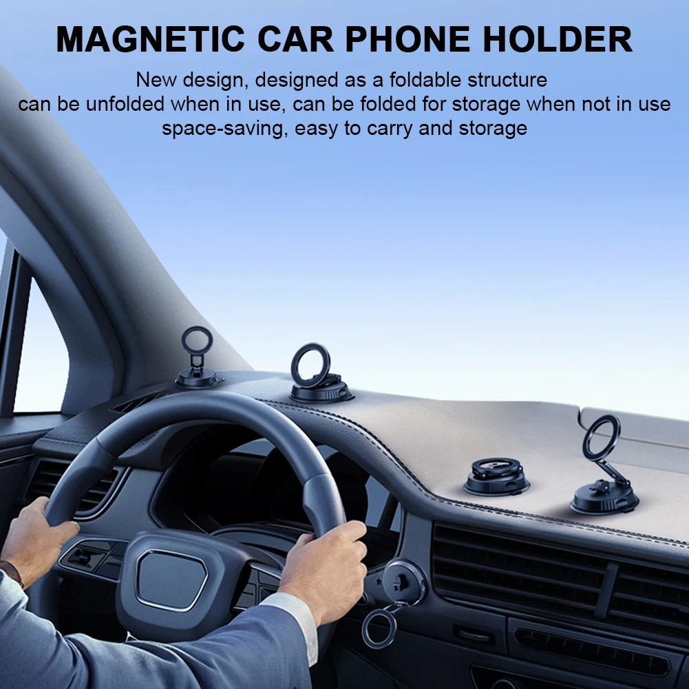 المغناطيسي فراغ سنادات بالسيارة حامل هاتف فراغ الامتزاز سيارة الهاتف جبل للطي حامل هاتف المحمول لمرآة المطبخ سيارة