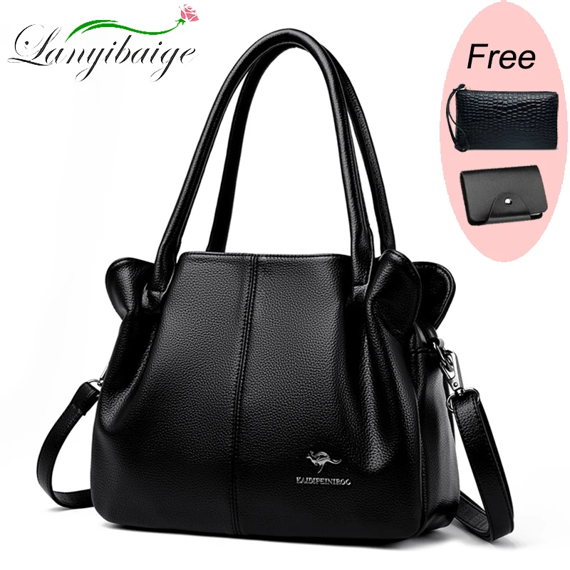 3 Layers Large Capacity Women Handbag Vintage Women Tote Bag Genuine Leather Luxury Handbags Designer Bag for Women 2023 New