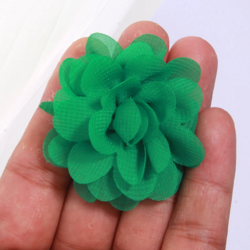 10Pcs 5cm Handmade Small Chiffon Fabric Artificial Flowers Head For Wedding Dress Hats Home Decoration DIY Accessories