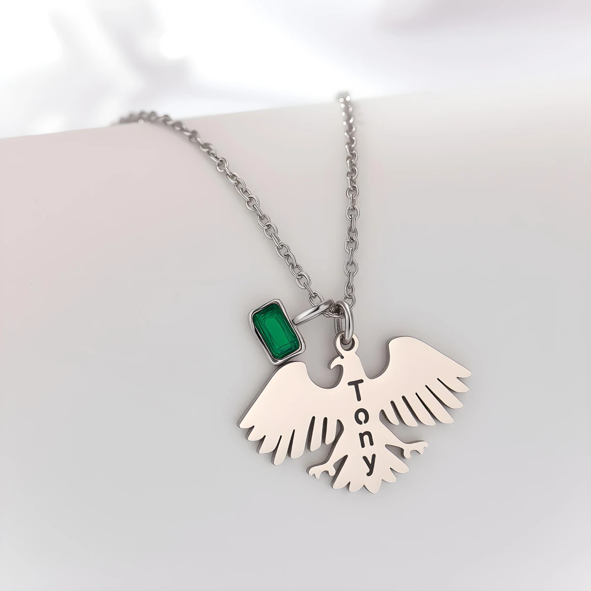 Chandler Custom Name Stainless Steel Eagle Pendant Gothic Wild Bird Charm Necklace Earrings Jewelry Valentines Gift