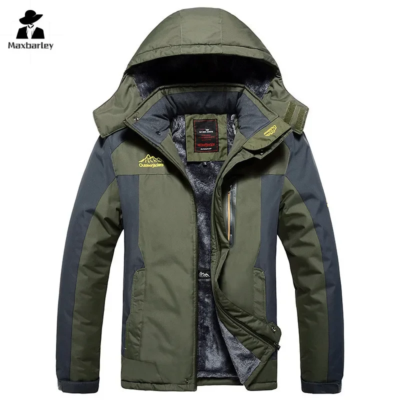 

Plus Size 9XL Winter Jacket Men's Outdoor Casual Thick Warm Waterproof Hooded Parka Camping Ski fleece-lined Windbreaker Coat