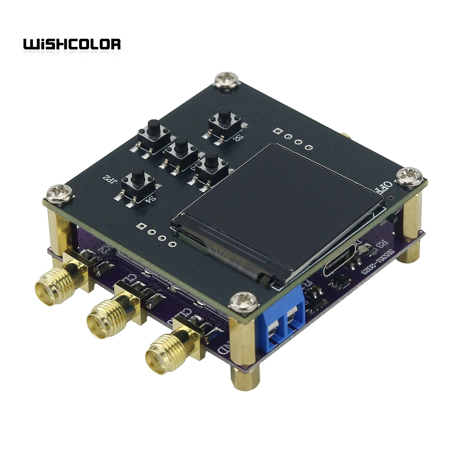 Wishcolor SI5351A-V2 Core Board Adjustable Clock Signal Generator Module 0.5PPM VCXO + STM32 Main Control Board with TFT LCD